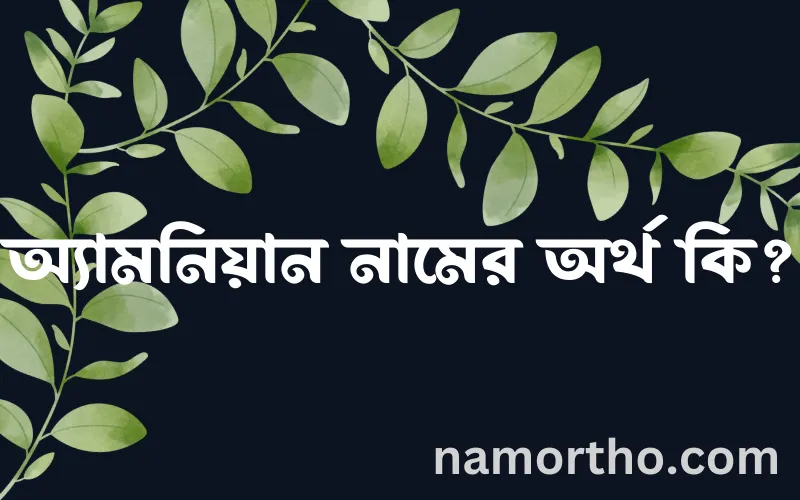 অ্যামনিয়ান নামের আর্থ কি?