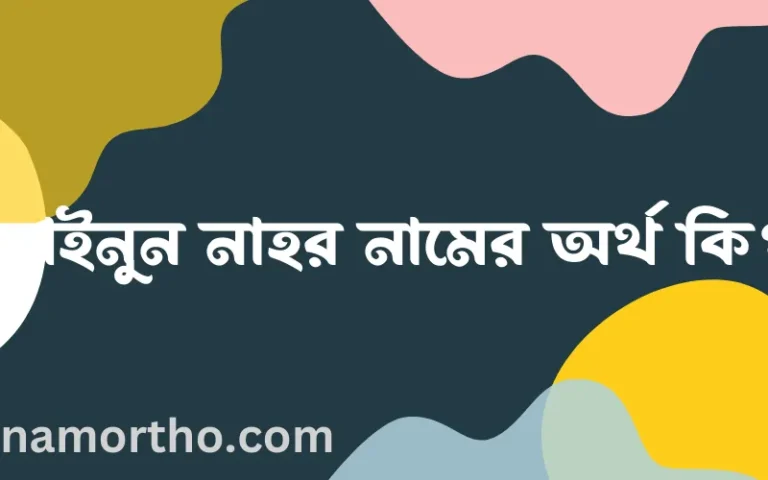 আইনুন নাহর নামের অর্থ কি, বাংলা ইসলামিক এবং আরবি অর্থ?