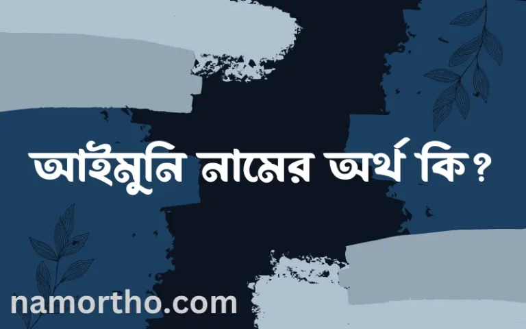 আইমুনি নামের অর্থ কি? আইমুনি নামের বাংলা, আরবি/ইসলামিক অর্থসমূহ