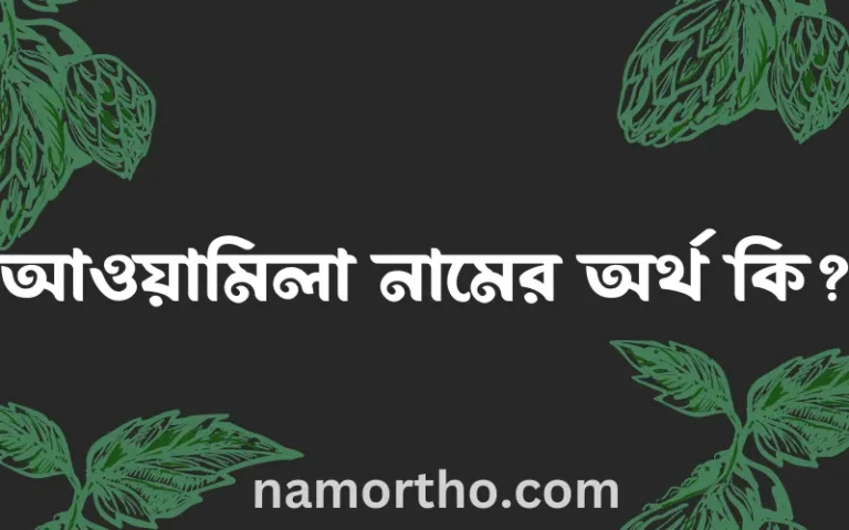 আওয়ামিলা নামের বাংলা আরবি ইসলামিক অর্থ কি?