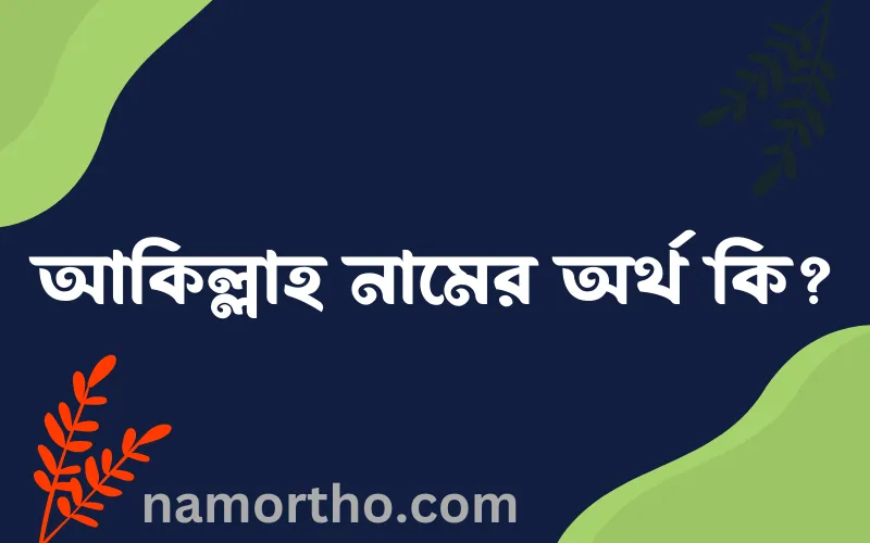 আকিল্লাহ নামের আর্থ কি?