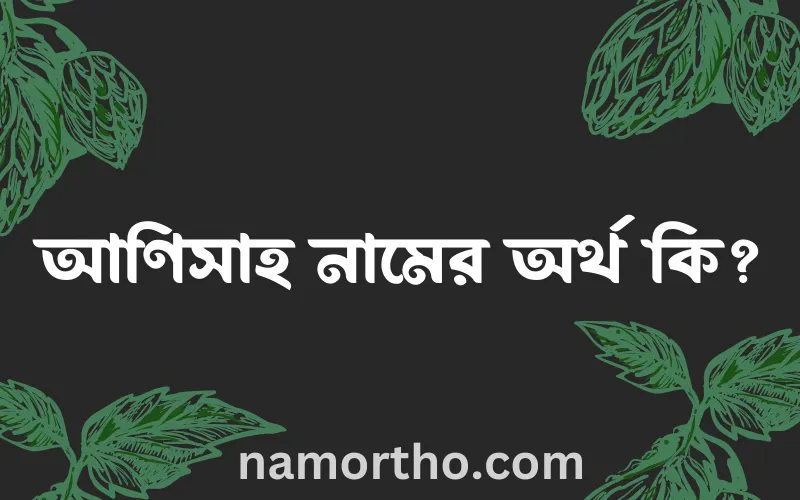 আণিসাহ নামের আর্থ কি?