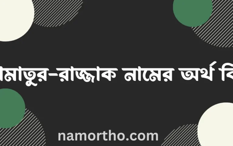 আমাতুর-রাজ্জাক নামের অর্থ কি? আমাতুর-রাজ্জাক নামের বাংলা, আরবি/ইসলামিক অর্থসমূহ
