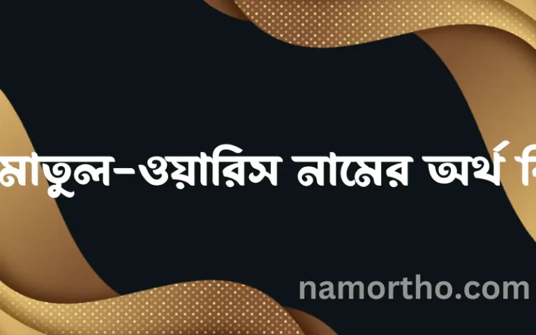 আমাতুল-ওয়ারিস নামের অর্থ কি? (ব্যাখ্যা ও বিশ্লেষণ) জানুন