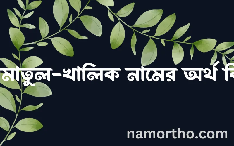 আমাতুল-খালিক নামের আর্থ কি?