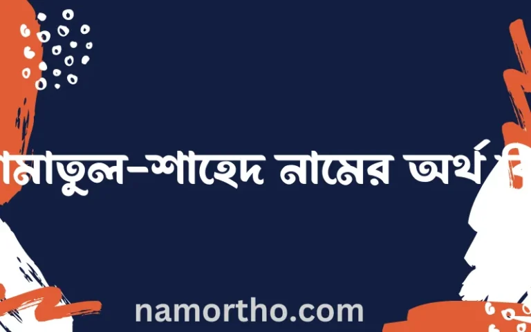 আমাতুল-শাহেদ নামের অর্থ কি? ইসলামিক আরবি বাংলা অর্থ এবং নামের তাৎপর্য