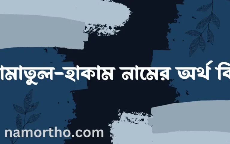 আমাতুল-হাকাম নামের অর্থ কি এবং ইসলাম কি বলে? (বিস্তারিত)