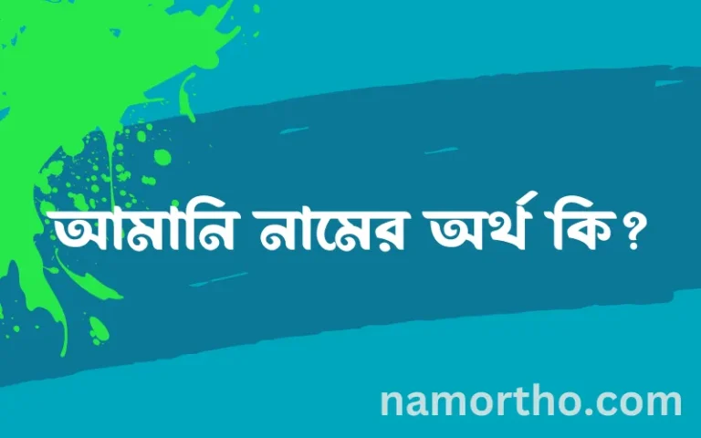 আমানি নামের বাংলা আরবি ইসলামিক অর্থ কি?