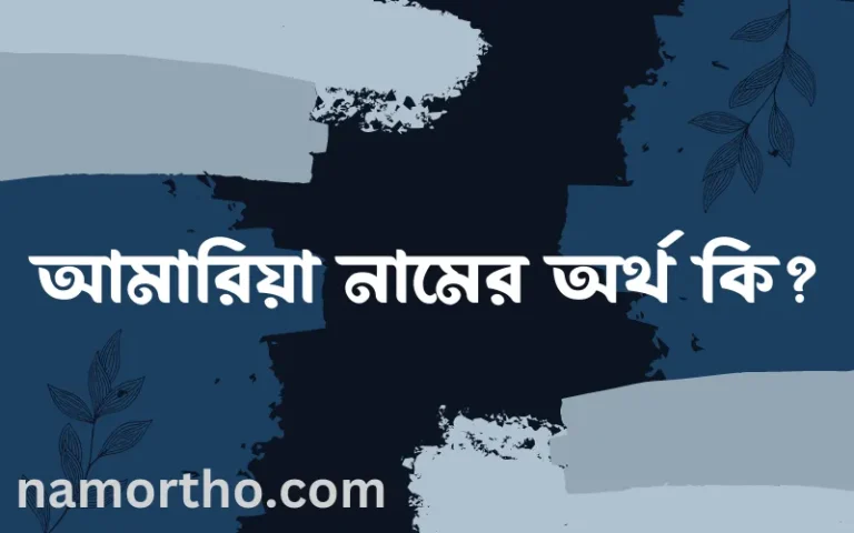 আমারিয়া নামের অর্থ কি? আমারিয়া নামের ইসলামিক অর্থ এবং বিস্তারিত তথ্য সমূহ