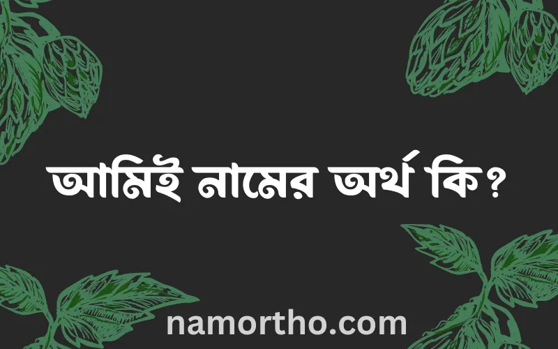 আমিই নামের আর্থ কি?