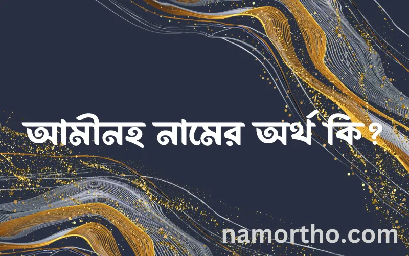 আমীনহ নামের আর্থ কি?