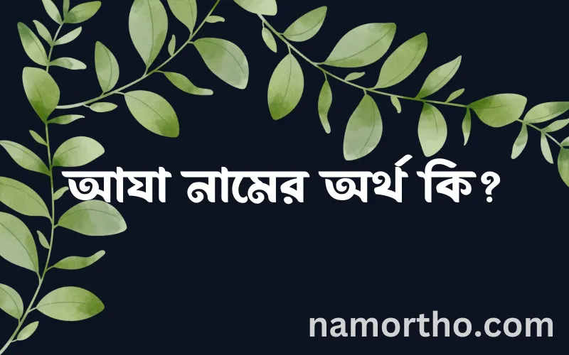 আযা নামের আর্থ কি?