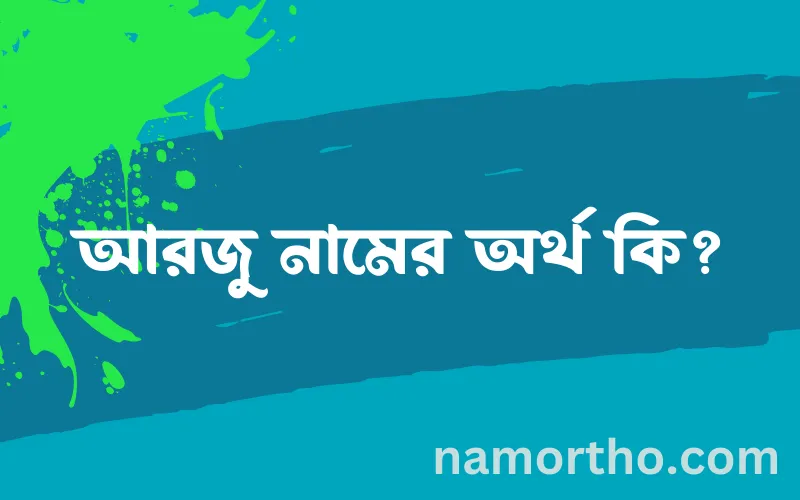 আরজু নামের আর্থ কি?