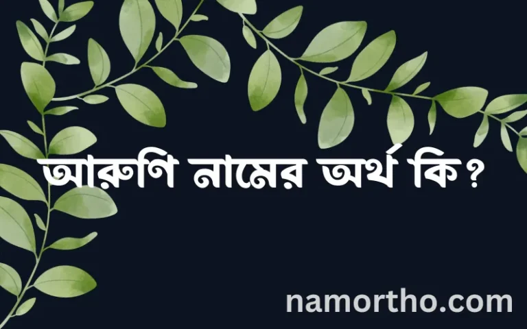 আরুণি নামের অর্থ কি? (ব্যাখ্যা ও বিশ্লেষণ) জানুন