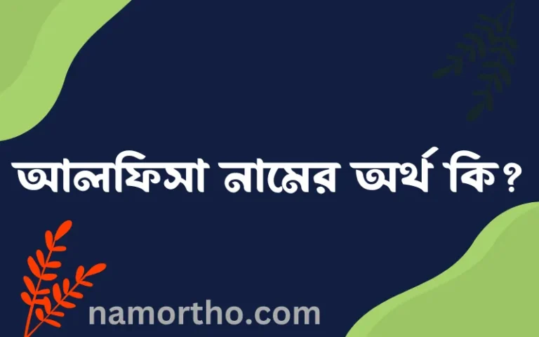 আলফিসা নামের অর্থ কি? আলফিসা নামের বাংলা, আরবি/ইসলামিক অর্থসমূহ