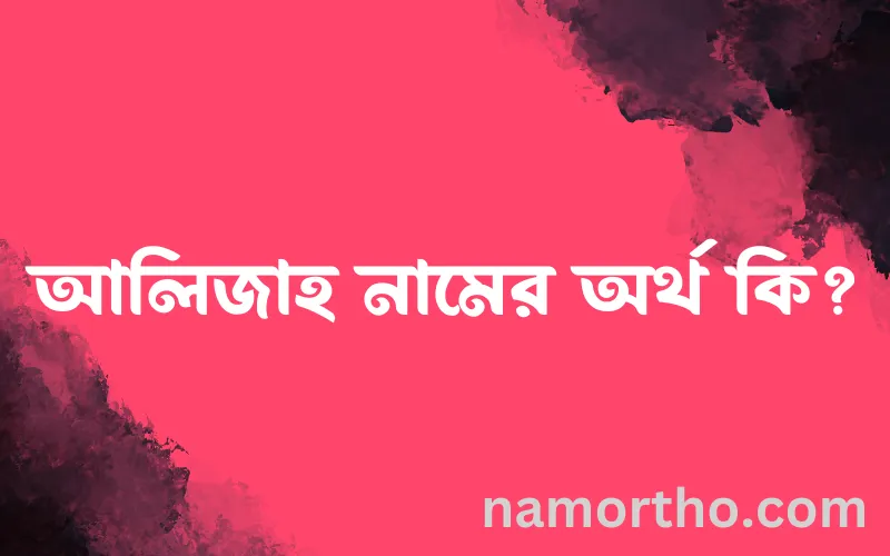 আলিজাহ নামের আর্থ কি?