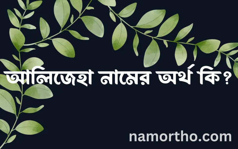 আলিজেহা নামের আর্থ কি?