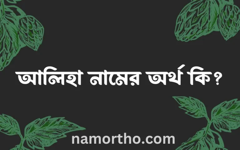 আলিহা নামের অর্থ কি? ইসলামিক আরবি বাংলা অর্থ এবং নামের তাৎপর্য