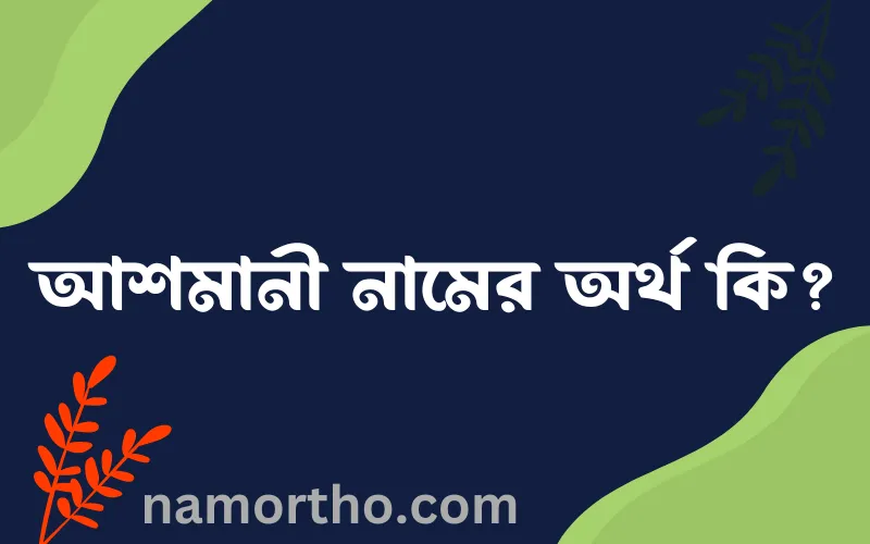 আশমানী নামের আর্থ কি?