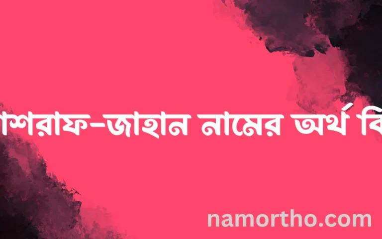 আশরাফ-জাহান নামের অর্থ কি এবং ইসলাম কি বলে? (বিস্তারিত)