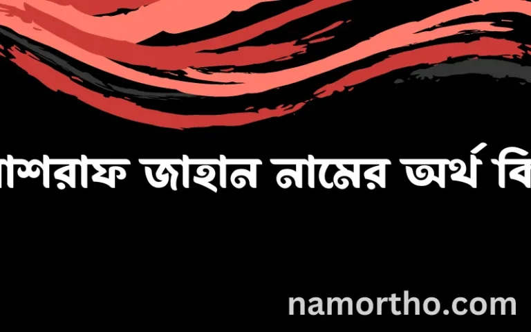 আশরাফ জাহান নামের অর্থ কি? আশরাফ জাহান নামের বাংলা, আরবি/ইসলামিক অর্থসমূহ