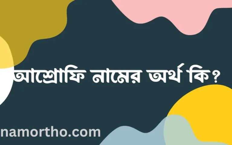 আশ্রোফি নামের অর্থ কি? ইসলামিক আরবি বাংলা অর্থ এবং নামের তাৎপর্য