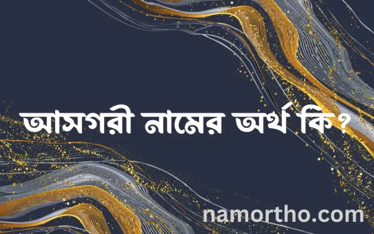 আসগরী নামের অর্থ কি, ইসলামিক আরবি এবং বাংলা অর্থ জানুন