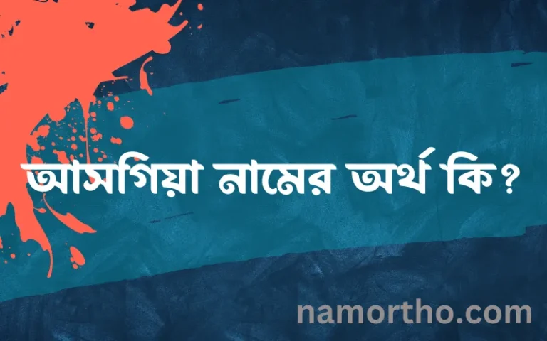 আসগিয়া নামের অর্থ কি? (ব্যাখ্যা ও বিশ্লেষণ) জানুন
