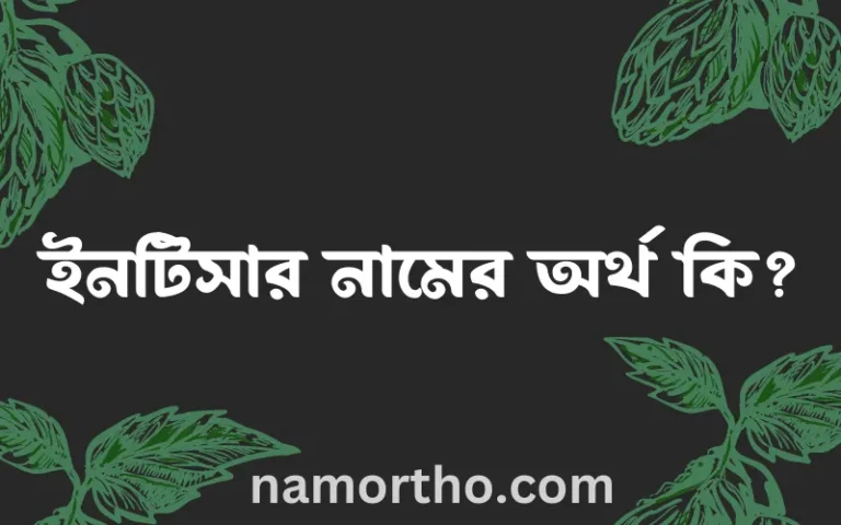 ইনটিসার নামের অর্থ কি? ইনটিসার নামের বাংলা, আরবি/ইসলামিক অর্থসমূহ