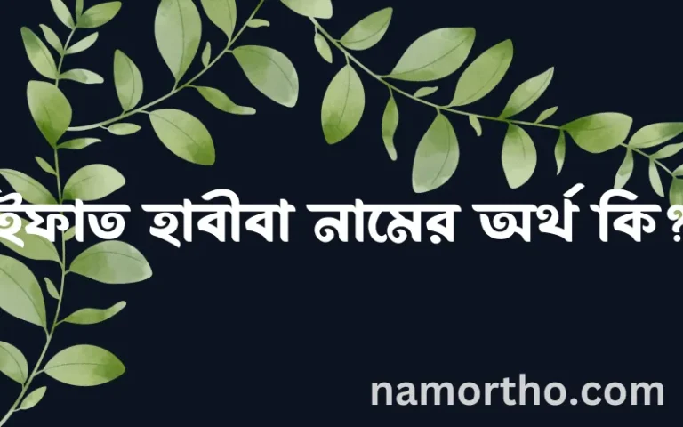 ইফাত হাবীবা নামের অর্থ কি? (ব্যাখ্যা ও বিশ্লেষণ) জানুন