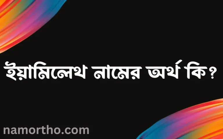 ইয়ামিলেথ নামের অর্থ কি? ইয়ামিলেথ নামের বাংলা, আরবি/ইসলামিক অর্থসমূহ