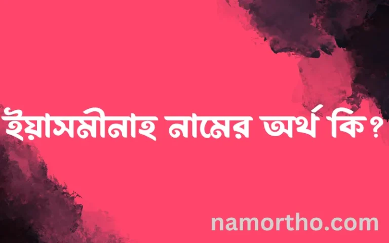 ইয়াসমীনাহ নামের অর্থ কি? ইয়াসমীনাহ নামের ইসলামিক অর্থ এবং বিস্তারিত তথ্য সমূহ