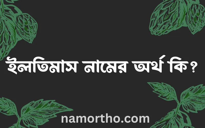 ইলতিমাস নামের আর্থ কি?