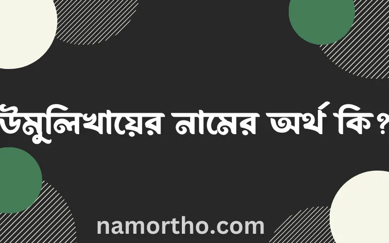 উমুলিখায়ের নামের আর্থ কি?