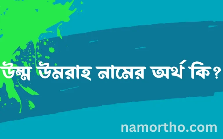 উম্ম উমরাহ নামের অর্থ কি? ইসলামিক আরবি বাংলা অর্থ এবং নামের তাৎপর্য