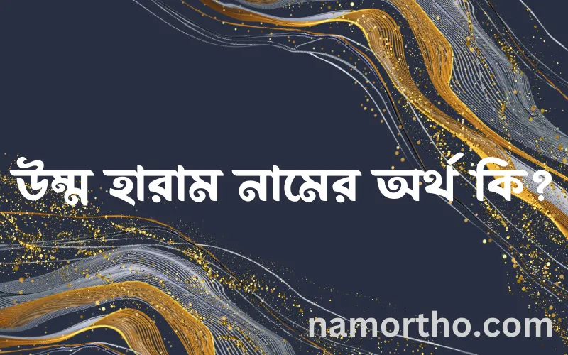 উম্ম হারাম নামের আর্থ কি?