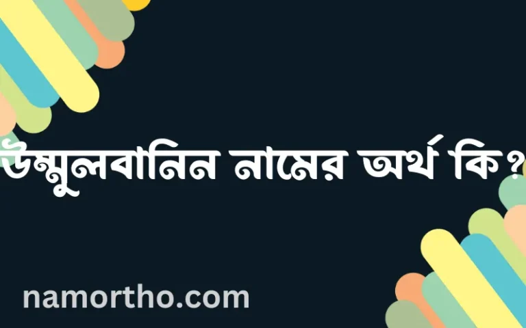 উম্মুলবানিন নামের অর্থ কি এবং ইসলাম কি বলে? (বিস্তারিত)