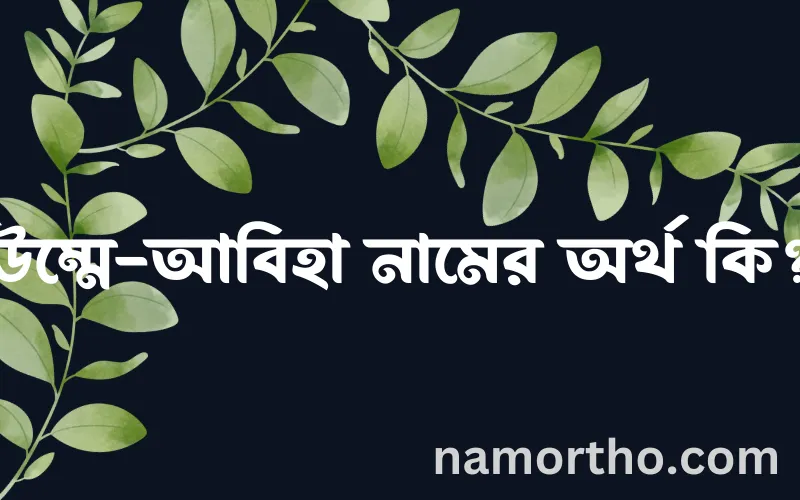 উম্মে-আবিহা নামের আর্থ কি?