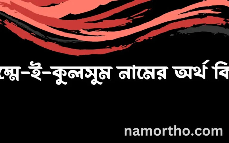উম্মে-ই-কুলসুম নামের অর্থ কি এবং ইসলাম কি বলে? (বিস্তারিত)