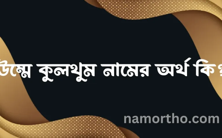 উম্মে কুলথুম নামের অর্থ কি, ইসলামিক আরবি এবং বাংলা অর্থ জানুন