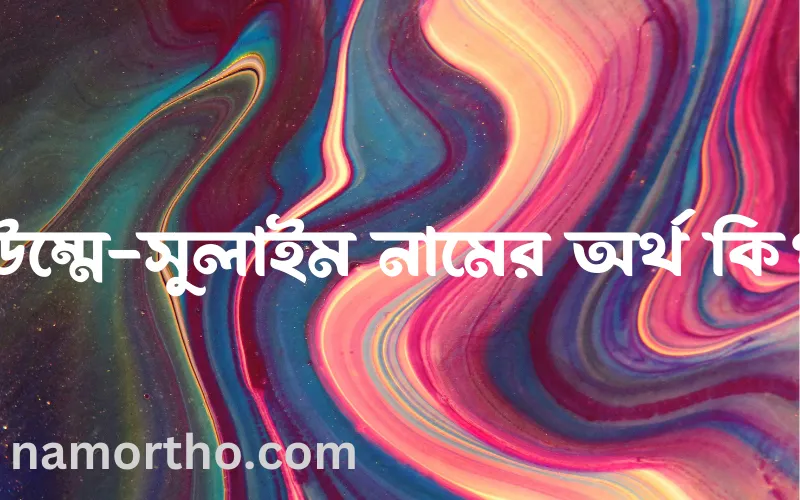 উম্মে-সুলাইম নামের আর্থ কি?