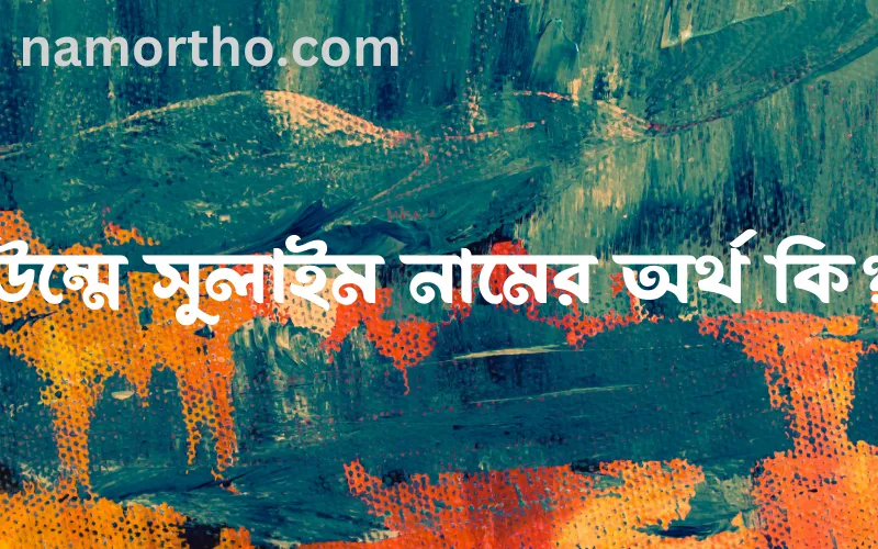 উম্মে সুলাইম নামের আর্থ কি?
