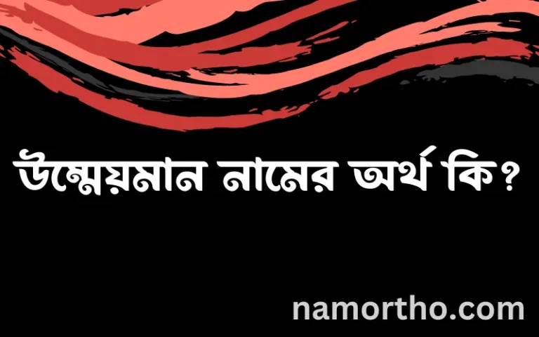 উম্মেয়মান নামের অর্থ কি? (ব্যাখ্যা ও বিশ্লেষণ) জানুন