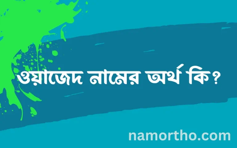 ওয়াজেদ নামের অর্থ কি, বাংলা ইসলামিক এবং আরবি অর্থ?