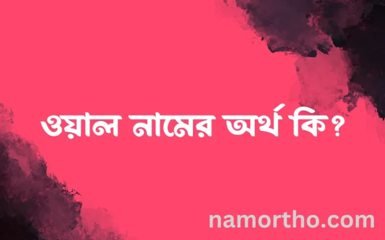 ওয়াল নামের অর্থ কি, বাংলা ইসলামিক এবং আরবি অর্থ?