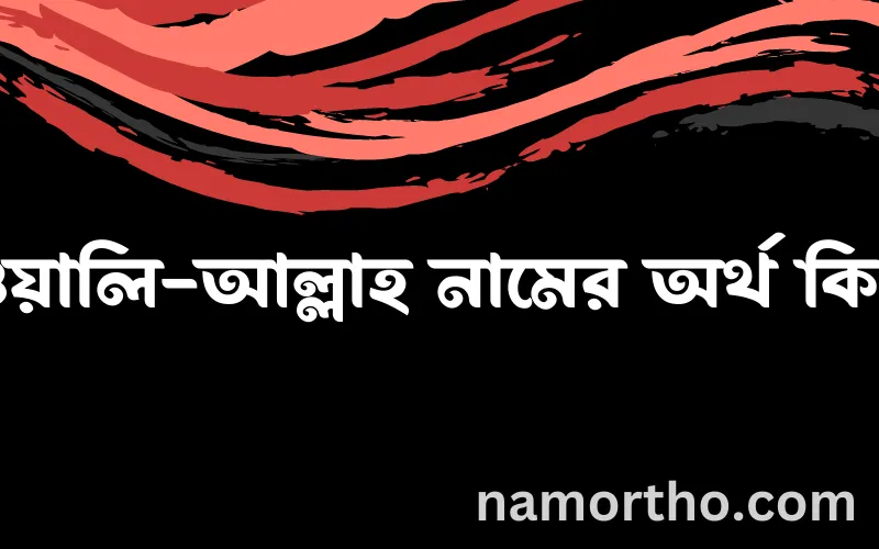 ওয়ালি-আল্লাহ নামের আর্থ কি?