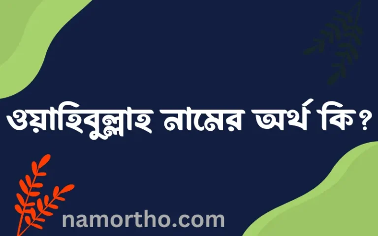 ওয়াহিবুল্লাহ নামের বাংলা আরবি ইসলামিক অর্থ কি?