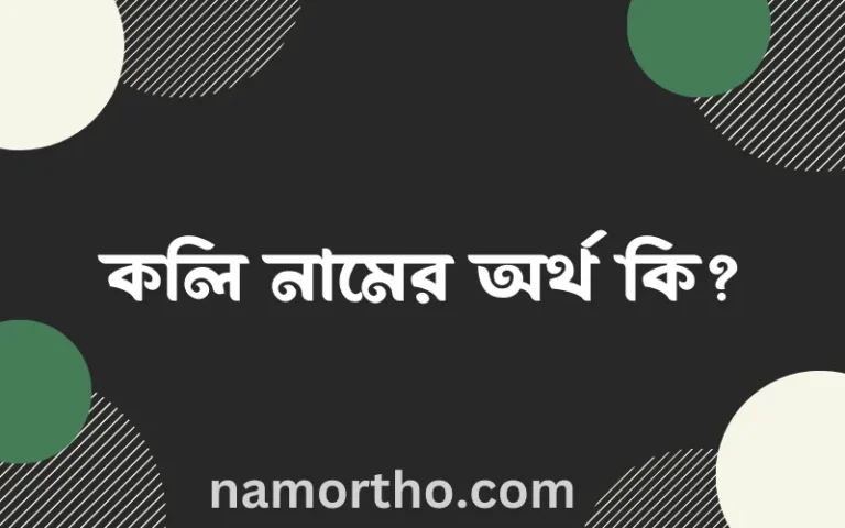 কলি নামের অর্থ কি? (ব্যাখ্যা ও বিশ্লেষণ) জানুন