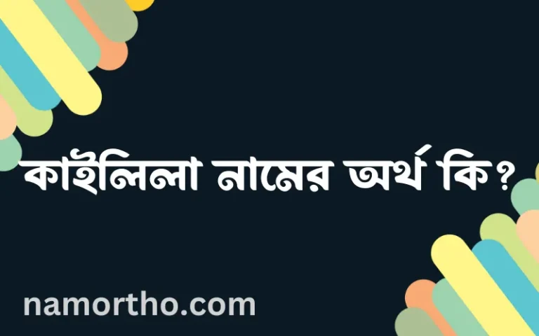 কাইলিলা নামের অর্থ কি এবং ইসলাম কি বলে? (বিস্তারিত)