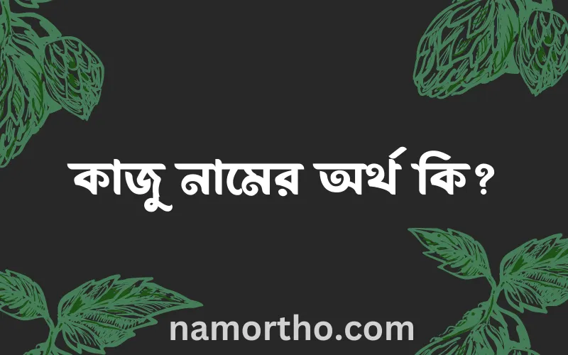 কাজু নামের আর্থ কি?